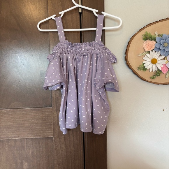 Persaya Other - Persaya Girl Lilac Purple Pattern Off-the-shoulder Top Size S
